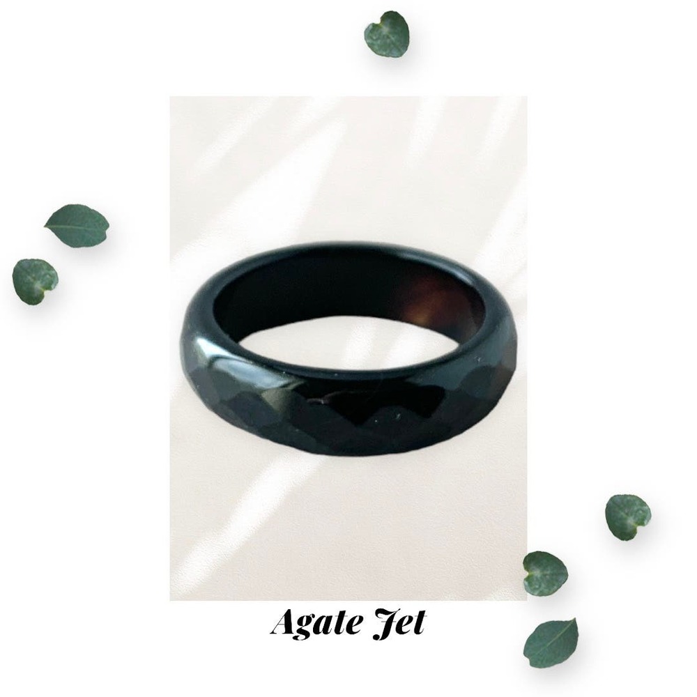 Jet Black - Agate Ring